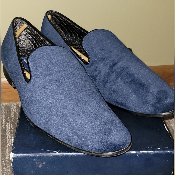 Men's Giogio Brutini Navy Suede Loafers 12 - Picture 1 of 6